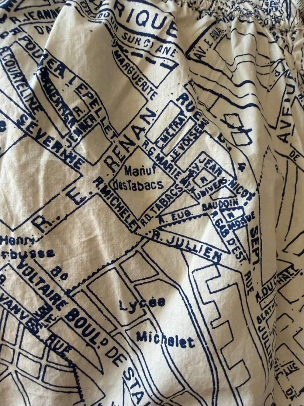 Anthropologie The Wren Boxer Shorts Navy Cream Paris SIZE MEDIUM NEW - Picture 8 of 9